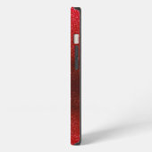 Monogram naam Ruby Red Ombre Glitter Sparkles iPhone Hoesje (Linkerkant)