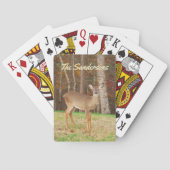 Monogram naam Rustic Doe Deer Pokerkaarten (Achterkant)