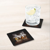 Monogram Naam Rustic Whiskey Glass Kartonnen Onderzetters (Insitu)