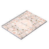 Monogram Naam Rustic Wood &  Rozen Romantic Notitieboek (Linkerzijde)