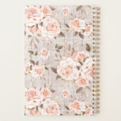 Monogram Naam Rustic Wood &  Rozen Romantic Planner (Achterkant)