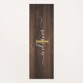 Monogram Naam Rustiek Donker Hout Script Modern Yogamat (Voorkant)