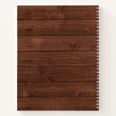 Monogram Naam Rustige Wood Gele Zonnebloem Notitieboek (Achterkant)