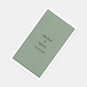Monogram Naam Sage Green Elegant Modern Wedding Servet (Hoek)