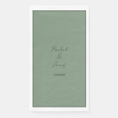 Monogram Naam Sage Green Elegant Script Wedding Servet (Voorkant)