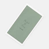 Monogram Naam Sage Green Elegant Script Wedding Servet (Hoek)