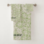 Monogram naam Sage Green patroon | Bad Handdoek (Insitu)