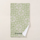 Monogram naam Sage Green patroon | Bad Handdoek (Handdoek)