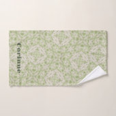 Monogram naam Sage Green patroon | Bad Handdoek (Handdoek)