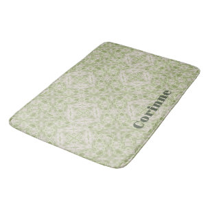 Monogram naam Sage Green patroon Badmat