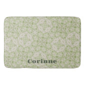 Monogram naam Sage Green patroon | Badmat (Voorkant)
