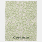 Monogram naam Sage Green patroon | Fleece Deken (Voorkant)