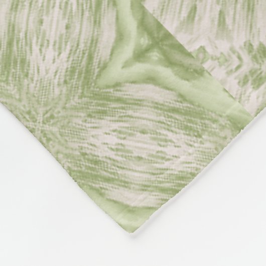 Monogram naam Sage Green patroon | Fleece Deken (Hoek)