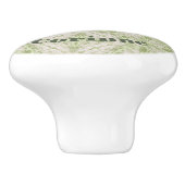 Monogram naam Sage Green patroon | Keramische Knop (Zijkant)