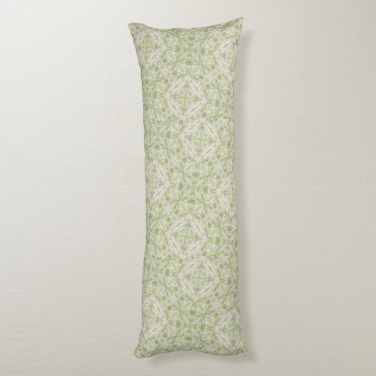 Monogram naam Sage Green patroon | Lichaamskussen (Achterkant (Verticaal))