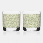 Monogram naam Sage Green patroon | Whisky Glas (Achterkant)