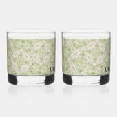 Monogram naam Sage Green patroon | Whisky Glas (Rechts)