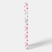 Monogram naam Schattige Girly Pink Heart Case-Mate iPhone Case (Achterkant / Links)