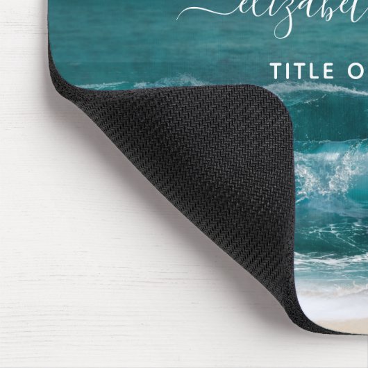 Monogram Naam Script Beach Ocean Modern Muismat (Hoek)