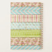 Monogram Naam Shabby-Rozen op bijtende houten kato Planner (Achterkant)