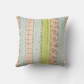 Monogram naam shabby rozen op rustieke houten cott kussen (Achterkant)