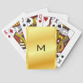 Monogram Naam Sjabloon Moderne Gold Metallic look Pokerkaarten (Achterkant)
