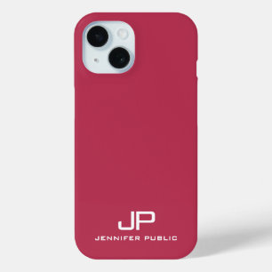  Monogram Naam Sjabloon Viva Magenta iPhone 15 Case