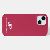  Monogram Naam Sjabloon Viva Magenta Case-Mate iPhone Case (Achterkant (horizontaal))