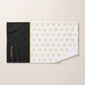 Monogram naam Soccer Football Gold Black en White Bad Handdoek (Handdoek)