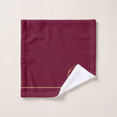 Monogram naam Soccer Football Gold Burgundy Bad Handdoek (Wasdoekje)