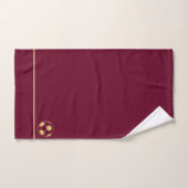Monogram naam Soccer Football Gold Burgundy Bad Handdoek (Handdoek)