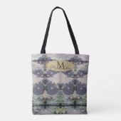 Monogram naam Steampunk herzien Tote Bag (Achterkant)