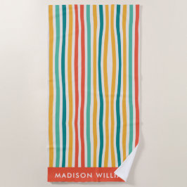 monogram, naam, strandlaken