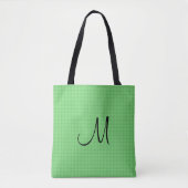 Monogram Naam Tekst Geel Groen Custom Tote Bag (Voorkant)
