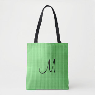 Monogram Naam Tekst Geel Groen Custom Tote Bag