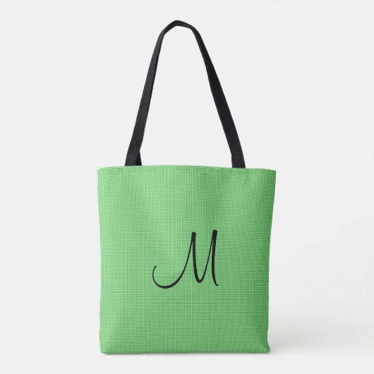 Monogram Naam Tekst Geel Groen Custom Tote Bag (Achterkant)