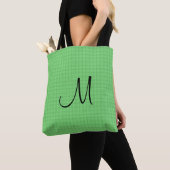 Monogram Naam Tekst Geel Groen Custom Tote Bag (Dichtbij)