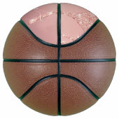 Monogram Naam Tekst Roos Gold Blush Glitter Sparkl Basketbal (Rechts)