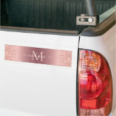 Monogram Naam Tekst Roos Gold Blush Glitter Sparkl Bumpersticker (Op Truck)