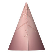 Monogram Naam Tekst Roos Gold Blush Glitter Sparkl Feesthoedjes (Achterkant)