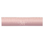 Monogram Naam Tekst Roos Gold Blush Glitter Sparkl Korte Tafelloper (Horizontaal)