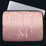 Monogram Naam Tekst Roos Gold Blush Glitter Sparkl Laptop Sleeve<br><div class="desc">Monogram Naam Tekst Roos Gold Blush Glitter Sparkle Personalized Birthday - Jubileum of Wedding Gift / Suppliest - Voeg je brief/naam toe - Tekst of verwijder - Maak je speciale cadeautje - Resize en beweeg of verwijder tekst/elementen met aanpassingsgereedschap. Ontwerp door MIGNED. Zie mijn andere projecten/design en schilderijen. Je kunt...</div>