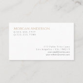 Monogram Naam Titel & Info, Tan Grey White Visitekaartje (Achterkant)