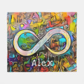 Monogram | Naam toevoegen | Infinesymbool Fleece Deken (Voorkant (Horizontaal))