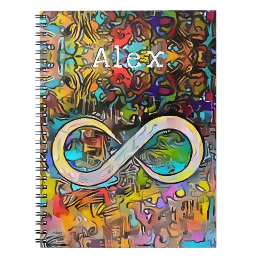 Monogram | Naam toevoegen | Infinesymbool Notitieboek (Voorkant)