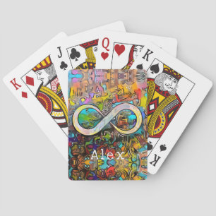 Monogram Naam toevoegen Infinesymbool Pokerkaarten