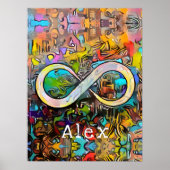 Monogram | Naam toevoegen | Infinesymbool Poster (Voorkant)