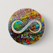 Monogram | Naam toevoegen | Infinesymbool Ronde Button 5,7 Cm (Voorkant)