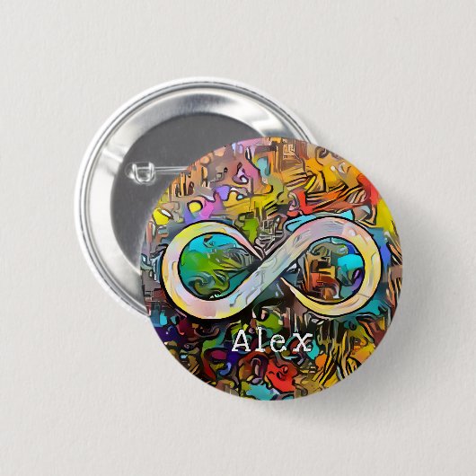 Monogram | Naam toevoegen | Infinesymbool Ronde Button 5,7 Cm (Voorkant /achterkant)