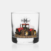 Monogram Naam Tractor Farmer Boerderij Whisky Glas (Achterkant)